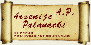 Arsenije Palanački vizit kartica